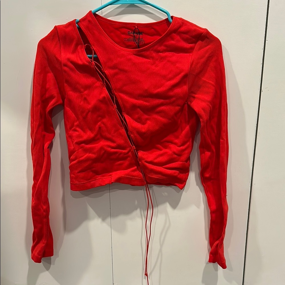 Sexy Garage Red Long Sleeve Top